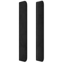 sengegavl med LED-lys 83x16x118/128 cm fløjl sort