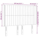 sengegavl med LED-lys 147x16x118/128 cm fløjl lyserød