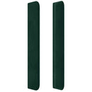 sengegavl med LED-lys 163x16x118/128 cm fløjl mørkegrøn