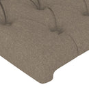 sengegavl med LED-lys 83x16x118/128 cm stof gråbrun