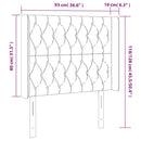 sengegavl med LED-lys 93x16x118/128 cm stof cremefarvet