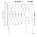 sengegavl med LED-lys 103x16x118/128 cm stof sort