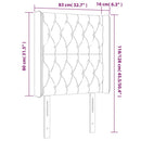 sengegavl med LED-lys 83x16x118/128 cm fløjl sort