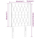 sengegavl med LED-lys 83x16x118/128 cm fløjl lyserød
