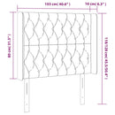 sengegavl med LED-lys 103x16x118/128 cm fløjl lyserød