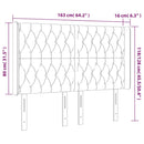 sengegavl med LED-lys 163x16x118/128 cm fløjl mørkegrøn