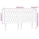 sengegavl med LED-lys 183x16x118/128 cm fløjl lyserød