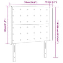 sengegavl med LED-lys 93x16x118/128 cm stof cremefarvet