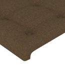 sengegavl med LED-lys 103x16x118/128 cm stof mørkebrun