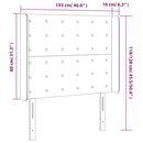 sengegavl med LED-lys 103x16x118/128 cm stof mørkebrun