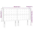 sengegavl med LED-lys 183x16x118/128 cm stof mørkebrun