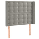 sengegavl med LED-lys 83x16x118/128 cm fløjl lysegrå