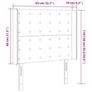 sengegavl med LED-lys 83x16x118/128 cm fløjl mørkegrøn