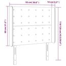 sengegavl med LED-lys 93x16x118/128 cm fløjl mørkegrøn