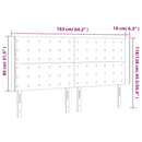 sengegavl med LED-lys 163x16x118/128 cm fløjl mørkegrøn