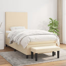 kontinentalseng med madras 100x200 cm stof cremefarvet