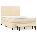 kontinentalseng med madras 140x190 cm stof cremefarvet
