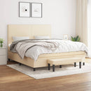 kontinentalseng med madras 160x200 cm stof cremefarvet