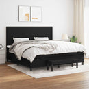 kontinentalseng med madras 200x200 cm stof sort