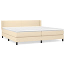 kontinentalseng med madras 200x200 cm stof cremefarvet