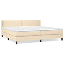 kontinentalseng med madras 200x200 cm stof cremefarvet