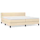kontinentalseng med madras 200x200 cm stof cremefarvet