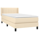 kontinentalseng med madras 90x190 cm stof cremefarvet