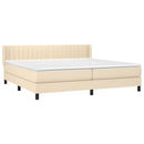 kontinentalseng med madras 200x200 cm stof cremefarvet