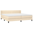 kontinentalseng med madras 200x200 cm stof cremefarvet