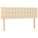 kontinentalseng med madras 140x190 cm stof cremefarvet