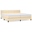 kontinentalseng med madras 200x200 cm stof cremefarvet
