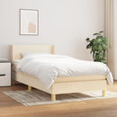 kontinentalseng med madras 90x190 cm stof cremefarvet