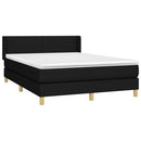 kontinentalseng med madras 140x190 cm stof sort