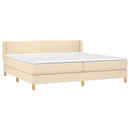 kontinentalseng med madras 200x200 cm stof cremefarvet
