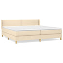 kontinentalseng med madras 200x200 cm stof cremefarvet