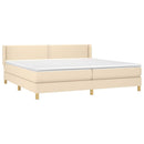 kontinentalseng med madras 200x200 cm stof cremefarvet