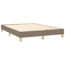 kontinentalseng med madras 140x190 cm stof gråbrun