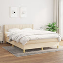 kontinentalseng med madras 140x200 cm stof cremefarvet