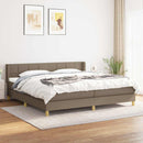 kontinentalseng med madras 200x200 cm stof gråbrun