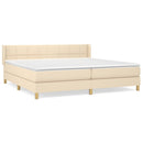 kontinentalseng med madras 200x200 cm stof cremefarvet