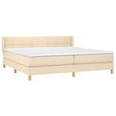 kontinentalseng med madras 200x200 cm stof cremefarvet