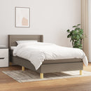 kontinentalseng med madras 100x200 cm stof gråbrun