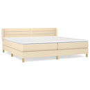 kontinentalseng med madras 200x200 cm stof cremefarvet