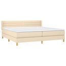 kontinentalseng med madras 200x200 cm stof cremefarvet