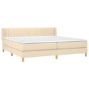 kontinentalseng med madras 200x200 cm stof cremefarvet