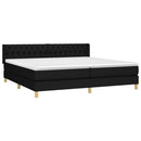 kontinentalseng med madras 200x200 cm stof sort