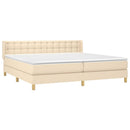 kontinentalseng med madras 200x200 cm stof cremefarvet