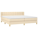 kontinentalseng med madras 200x200 cm stof cremefarvet