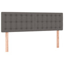 kontinentalseng med madras 140x190 cm kunstlæder grå