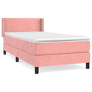 kontinentalseng med madras 90x190 cm fløjl pink